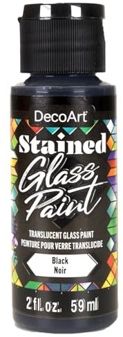 Deco Art Peinture acrylique translucide pour vitrail 59 ml - Noir