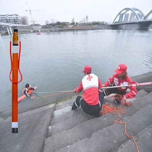 MZZKFC Teleskop-Rettungsstange Für Ertrinkungsopfer, Rettungsstange Tragkraft 120 KG, Gut Sichtbare Schwimmbad-Sicherheitsstange Für Seen/Boote/Strände(650cm/21.3ft)