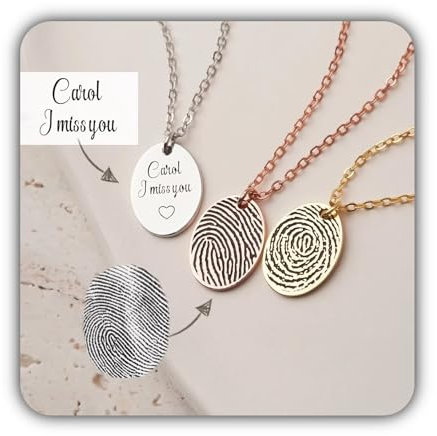 Fingerabdruck Handschrift Halskette in Sterling Silber - Memorial Fingerabdruck Schmuck Handschrift Halskette - Memorial Geschenk - Nana Geschenke