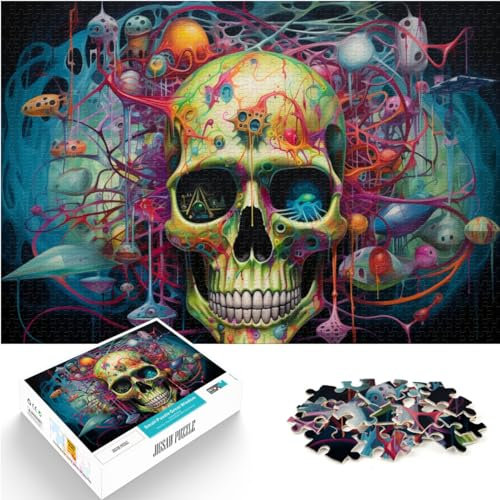 Puzzle, Lernspiele, Psychedelic Skeleton World, Puzzle für Erwachsene, 1000 Teile, Holzpuzzle, einzigartiges Herausforderungsspiel, 1000 Teile (50 x 75 cm)