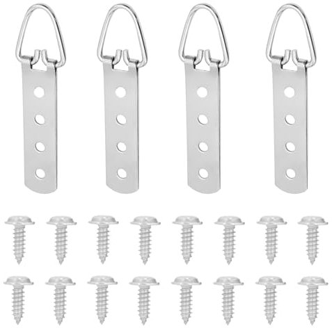 4 Colgadores de Cuadros para Imágenes Pesadas,Ganchos de Imagen,Marco de Fotos,Soporte para Espejos,Ganchos para Fotos,para Colgar Cuadros y Marcos Intercambiables de Madera (con 16 Tornillos)