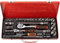 A.D. International 41-Pieces Drive Socket Set 1/4'' and 1/2'' Metric and Imperial Sockets and 72 Tooth Quick Release Reversible Ratchet for Auto Repair