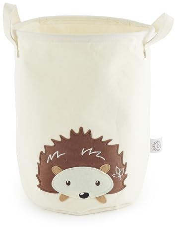 Bieco Cesto para la colada de bebé erizo, gran cesta de almacenamiento para niños, de algodón y resistente al agua, para guardar la habitación de los niños, cesta de ropa infantil, cesta de juguetes