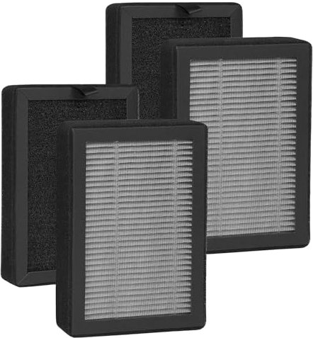 Vaileal 4 Pack 3-Stage Filtration System Replacement Filters, Replacement Filter Set, Filter Air Purifier Filter Compatible with Levoit Lv-H128 Lv-H128-Rf Hepa, Geeignet Für Schlafzimmer