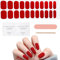 22PCS Gel Nagellack Aufkleber, Selbstklebende Nagelfolie, UV Gel Strips Full Wraps Nagelaufkleber mit Nagelfeile und Stick für Nagel Frauen Nageldekoration (Rot)