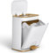 Warmiehomy Pedal Bins 12L Trash Can with Lid Double Open Detachable Small Waste Bin Plastic Recycle Rubbish Bin with Fixing Hole Garbage Bin for Kitchen Bathroom Bedroom Office, Gold