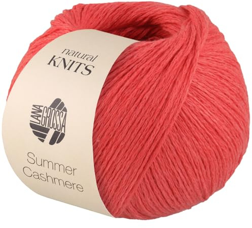 LANA GROSSA Summer Cashmere| Feines Kettengarn aus Baumwolle und Kaschmir | Handstrickgarn aus 90% Baumwolle & 10% Cashmere | 5g Wolle zum Stricken & Häkeln | 210m Garn FB 5