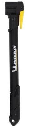 MICHELIN - Mini Pompe Aluminium Dual-Head AIR Tech - Pression Max 8 Bars/120 PSI - Légère et Facile d'Utilisation - Poignée en T - Fixation Vélo Incluse - Compatible Valves Presta, Schrader, Dunlop