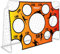Neo-Sport Torwand Trainer Fußballtor 215 x 150 cm Fußballmatte mit Schusslöchern Wasserdicht Orange