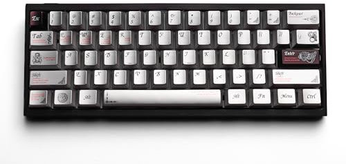 COSTOM Metal Textured Mechanical Gaming Keyboard Keycaps, Retro Dye Sub & Double Shot PBT Keycaps 60 75 100 Percent, Cherry Profile Custom Aluminum Keyboard Keys Caps Set 112 Keys, Space Gray