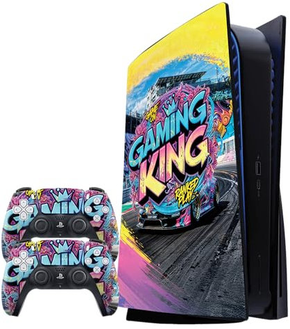 Skin en vinyle 3M™ de qualité supérieure pour console et manettes PS5 (Original) | Application facile, résistant aux rayures, retrait sans résidus | Skin de jeu personnalisé, fabriqué au Royaume-Uni