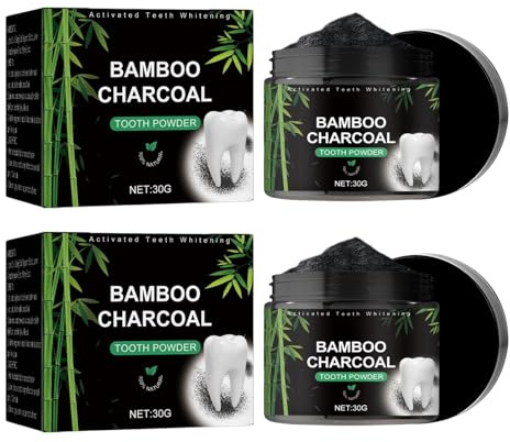 30g*2 Bambuskohle Zahnbeleißpulver, Bamboo Charcoal Toothpaste, Natürliche Zahnaufhellung, Natürlich Weiße Zähne, Entfernen Sie Gelbe Flecken, Frischer Atem, Tiefenreinigende Zahnpasta, Tooth cleanser