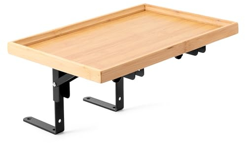 GwaOery Wooden Bedside Shelf for Bed & University Essentials (Wood) | Floating Bed Side Table Tray Storage Clip On Loft Nightstand for Bunk Top Bunk Room Decor