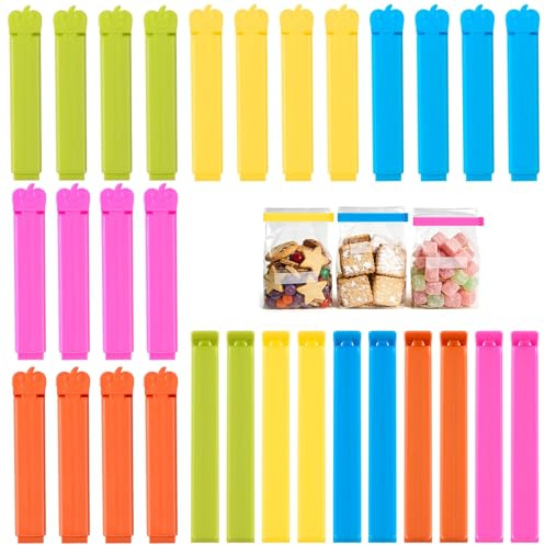 AiQInu 7/11cm Mollette Chiudi Sacchetti Cucina 30 Pezzi, Barrette per Sigillare Sacchetti, Clip Sigilla Sacchetti, Mollette per Alimenti Riutilizzabili per Conservazione Cibi
