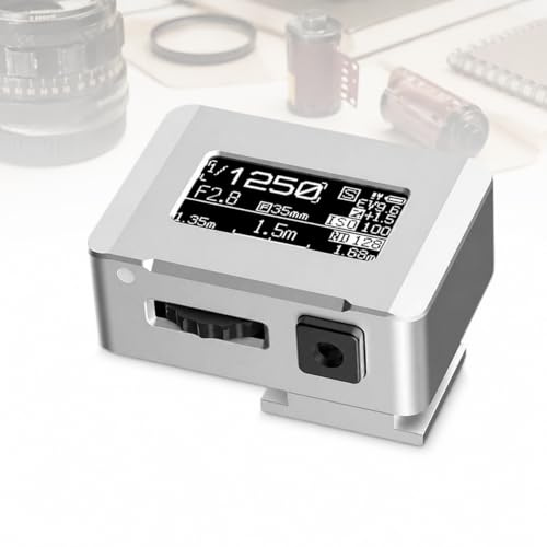 Camera Light Meter, Photography Light Meter with OLED Screen, Adjustable ISO Aperture and Shutter Speed, Ultra-Compact & Rechargeable for Vintage Camera Film Photography