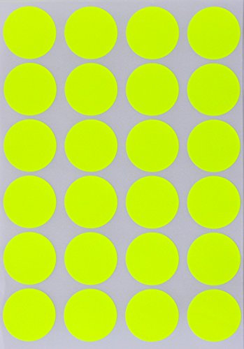 Sticker Neon Gelb 25 mm runde Punkt Klebepunkte – in verschiedenen Farben Größe 2,5 cm Durchmesser Aufkleber 360 Vorteilspack von Royal Green