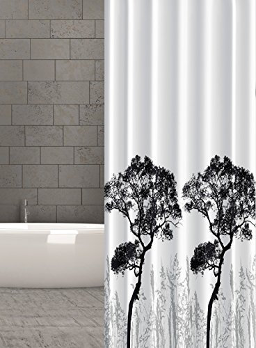 KS Handel 24 Textil Duschvorhang 240x200 cm (Bäume Tree Design)