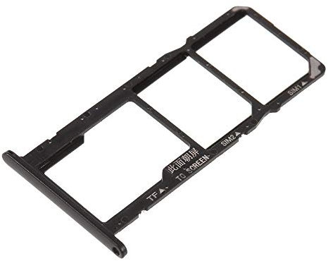 Kompatibel mit Huawei Y5 (2018) / Honor 7S Bildschirm 5.45 Try Tray Original Kartengehäuse Dual SIM Card Sim1 Sim2 + Slot-Schlitten für Micro Sd Player (schwarz/BLACK)