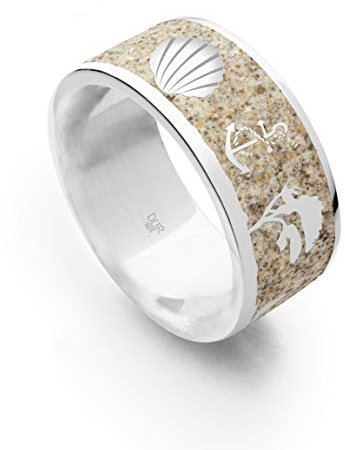 DUR Schmuck Unisex Ring OSTSEE, Strandsand, Silber 925/- rhodiniert (R5229) (54 (17.2))