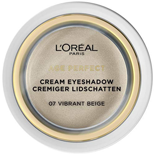 L'Oréal Paris Age Perfect cremiger Lidschatten 07 Vibrant Beige, cremige Textur, hohe Deckkraft, 3er Pack(3 x 4 g)