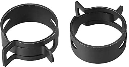 uxcell Steel Band Clamp 32mm Inner Dia Fit 34.5-36mm OD Hose Spring Band Type Action Fuel Line Silicone Tube Clip Clamp Black 10Pcs