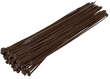 sourcing map Câble Serrage Collier 200mmx2.5mm Autobloquant Nylon Attache Enveloppes Marron 100pcs