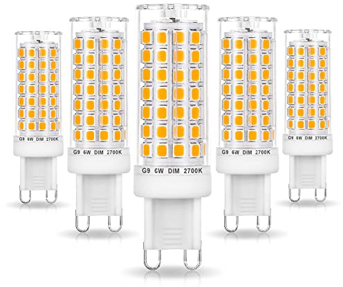 Ziomitus G9 Led Bulbs Dimmable 40W 50W 60W Equivalent,6W Warm White 2700K