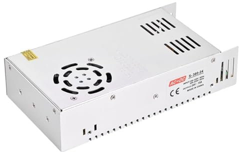VIFER Fuente de Alimentación de Impresora 3D - Transformador de Adaptador de Fuente de Alimentación Conmutada Regulada Universal 24V 15A 360W para Impresoras 3D