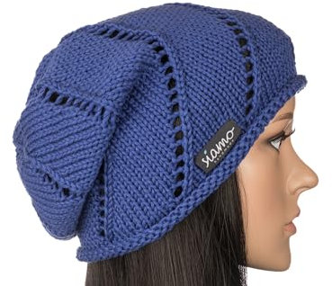 Sommer-Beanie ROM II lapis-blau Damen-Mütze Übergangsmütze Sommer-Mütze Baumwolle von siamo-handmade