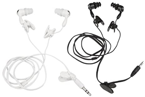 Baoblaze Gazechimp 2 Stücke 3,5mm Unterwasser Schwimmen Fahrer Kopfhörer & Ohrhörer Für MP3 MP4 Music Player Schwarz + Weiß