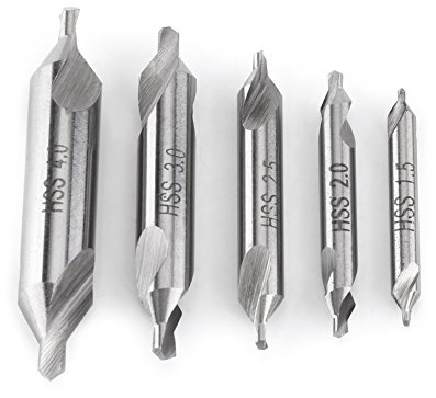 5pcs High Speed Steel Center Drill Bits Set Diverse Degree Angle for Lathe Machines Metalworking