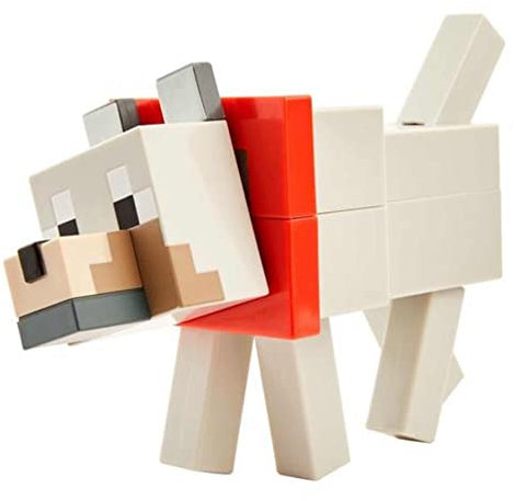 Minecraft Fusion figurine Loup 20 cm à Assembler, Jouet d’Action et d’Aventure pour Enfant Inspiré par Le Jeu Vidéo, GVV16
