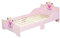 HOMCOM Lit Enfant - lit d'enfant Design Princesse Motif Couronne - sommier à Lattes Inclus - MDF Contre-plaqué Rose