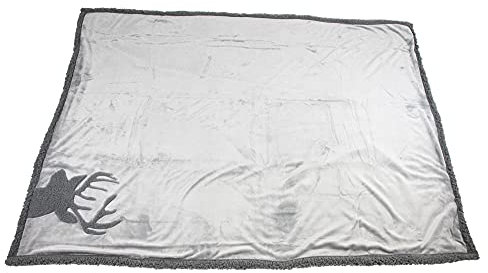 FRANK FLECHTWAREN Tagesdecke, couchdecke, Kuscheldecke Hirsch 130 x 170 cm Tiermotiv