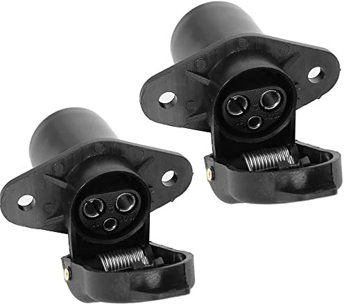 DARKGUARD 2 piezas Zócalo 3pines Tractor 12v 24v,DIN 9680,Impermeable,Enchufe Remolque 3Pines Hembra,Adaptador Zócalo Remolque 3Pines Conector para Agrícola Camión RV Autos Barco (Zócalo S22)