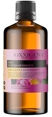 Oxxigena - Olio di Rosa Mosqueta Bio Puro al 100%, Confezione da 500 ml, Idratante Versatile per Pelle Secca e Screpolata, Ideale Contro Rughe, Cicatrici, Unghie o Capelli