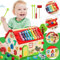 Jojoin Holz Steckhaus - Montessori Spielzeug ab 1 2 3 Jahre - Xylophon Kinderspielzeug ab 1 Jahr - Hammerspiel Holzspielzeug Sortierspiel Lernspielzeug Jahre Jungen Mädche Geschenke