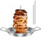 MLfire Vertical Meat Skewer Stainless Steel BBQ Grill With 3 Replacement Spikes - Barbecue Rack Stand With Handle for Whole Chicken, Fish, Sausage, Steak