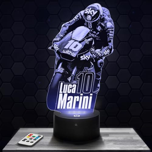 Nachttischlampe - Touch-Nachtlicht GP moto L. Marini 3D-LED-Lampe Illusion, Geschenkidee Weihnachten Geburtstag Junge und Mädchen Nachttischlampe Kinder- oder Erwachsenenzimmer