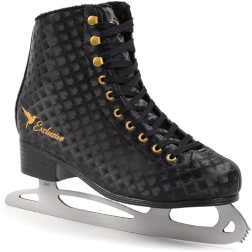 MADIVO SMJ Exclusive Damen Schlittschuhe Eiskunstlauf Eislaufschuhe Klassische Eislauf Schwarz | Größen: 37, 38, 39, 40, 41 (37)
