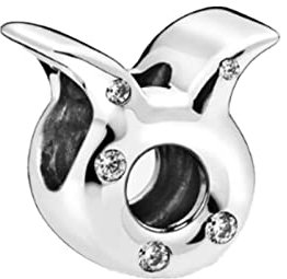 GHMIOU Sternzeichen Charm Bead 925 Sterling Silber Anhänger Passend für Pandora Armbänder 12 Sternbilder Charm Kompatibel mit Pandora Armband (Stier 4,20~5,20)