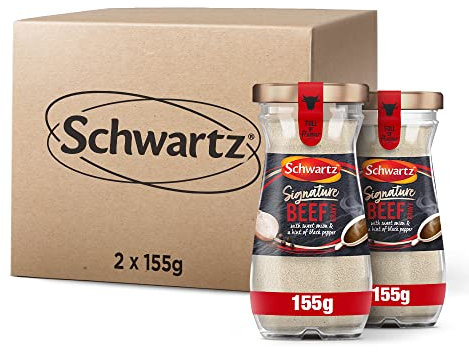 Schwartz Signature Beef Gravy 155 G | Pack of 2 | Roast Beef Flavour Instant Gravy Mix | Delicious Flavour, Silky and Smooth Texture | with Sweet Onion and Black Pepper | Suitable for Vegetarians