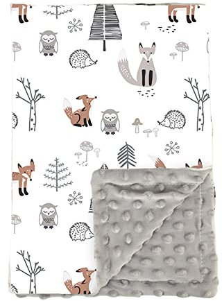 Babydecke Bio Baumwolle, Krabbeldecke Baumwolle 75x100cm,Kinder Kuscheldecke Polar Fleece Baby Komfort Decke, Sofa Decken Kinderwagen Decke, Doppelseitige Blanket für Kleinkinder Mädchen und Junge