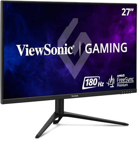 Viewsonic VX2728J 68,6 cm (27 Zoll) Gaming Monitor (Full-HD, IPS, 180 Hz, 1 ms, FreeSync Premium, HDMI, DP, Lautsprecher, Höhenverstellbar) Schwarz