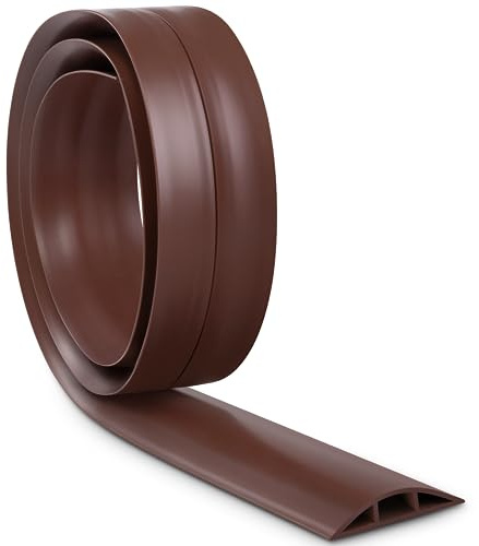 LZEOY Cable Cover Floor 6FT, Brown Floor Cord Cover, Single Cord Protector Extension Cord Covers for Floor, Floor Wire Covers for Cords - Floor Wire Cover Cord Cavity: 0.47 (W) x 0.24 (H)