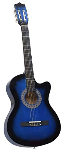 INLIFE Westerngitarre Cutaway mit 6 Saiten Blau-Schattiert 38,2.3kg,70134