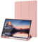 Coque pour tablette Samsung Galaxy Tab A8 10,5 pouces 2021 (SM-X205/SM-X200), rétro TPU flexible avec support à triple pli, suspension/réactivation automatique, (or rose)