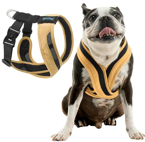 Gooby Comfort X One Hundegeschirr, Miami-Gelb, Größe S, ausbruch- und erstickungsfrei, stoßdämpfend, für kleine Hunde und mittelgroße Hunde