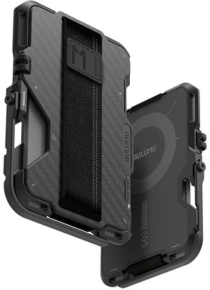 Aulumu G03 Carbon Fiber Card Case, Compatible with MagSafe, Multifunctional Card Holder with Elastic Band, Mobile Phone Stand/Grip, Bottle Opener, RFID Shielding
