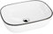 LAVITA Costa Black Line Vasque à poser, sans trop-plein ni trou de robinet, en porcelaine, lavabo de salle de bain, rectangulaire, 46 x 32,5 x 13,5 cm, blanc/noir